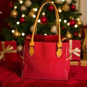 Burberry Blue Label Ref Canvas Red Tote